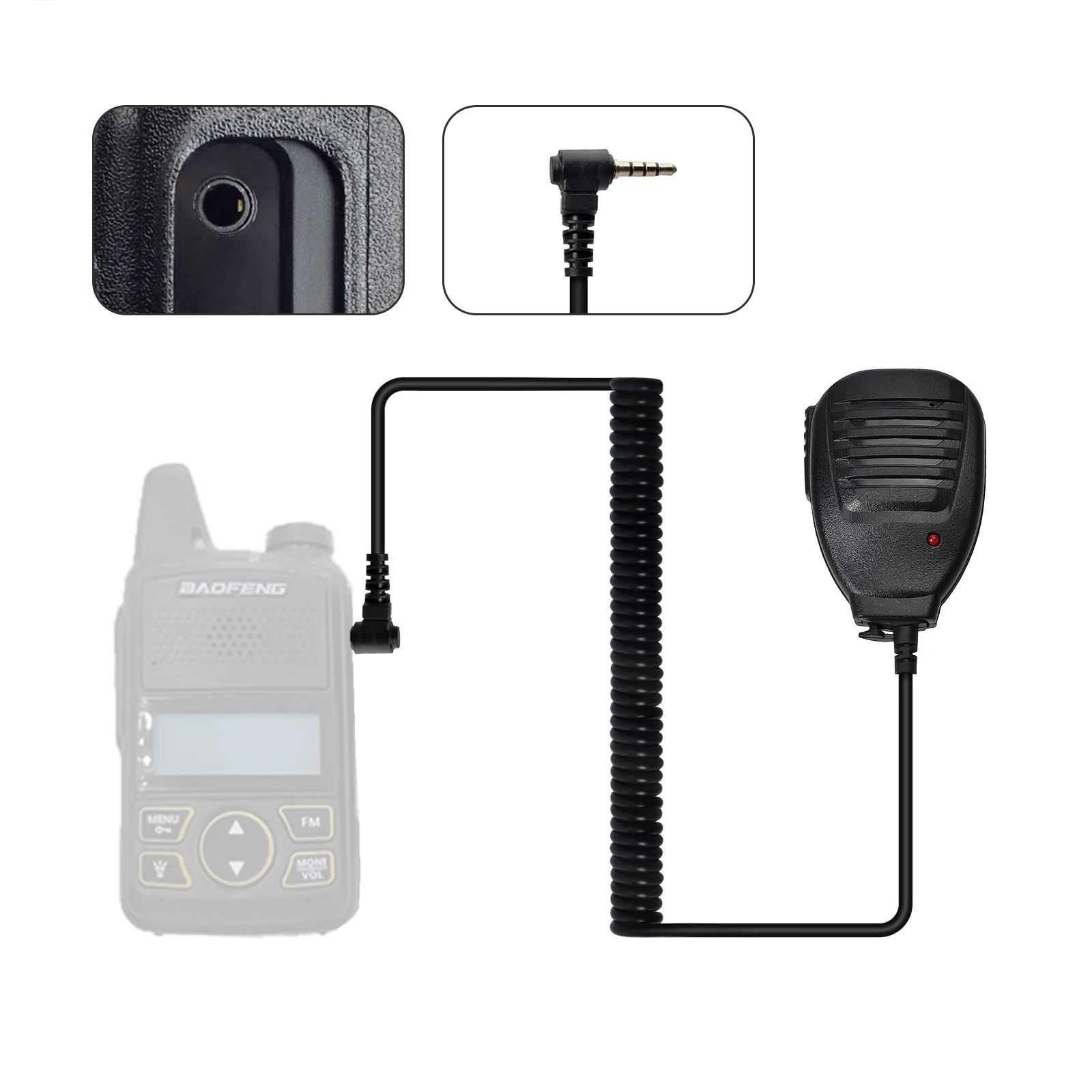 

HYS Walkie Talkie Handheld Speaker Mic, Shoulder Microphone for Baofeng BF-UV3R BF-T1 3R+ Two Way Radio Accessories (2 Pack)