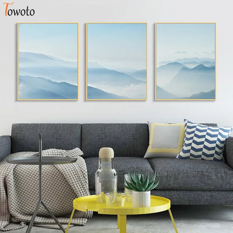 Природа плакат печать гор пейзаж холст живопись современное настенное искусство