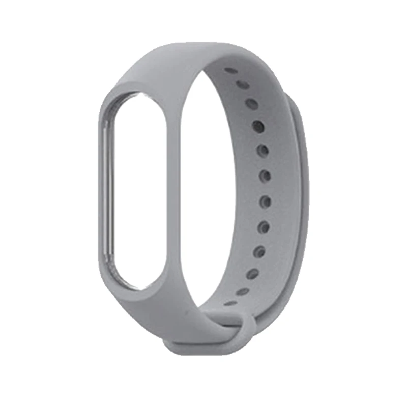gray Браслет для mi Band 4 3 спортивный ремешок часы силиконовый ремешок для mi band 3 4 браслет mi band 4 3 ремешок - Цвет: gray