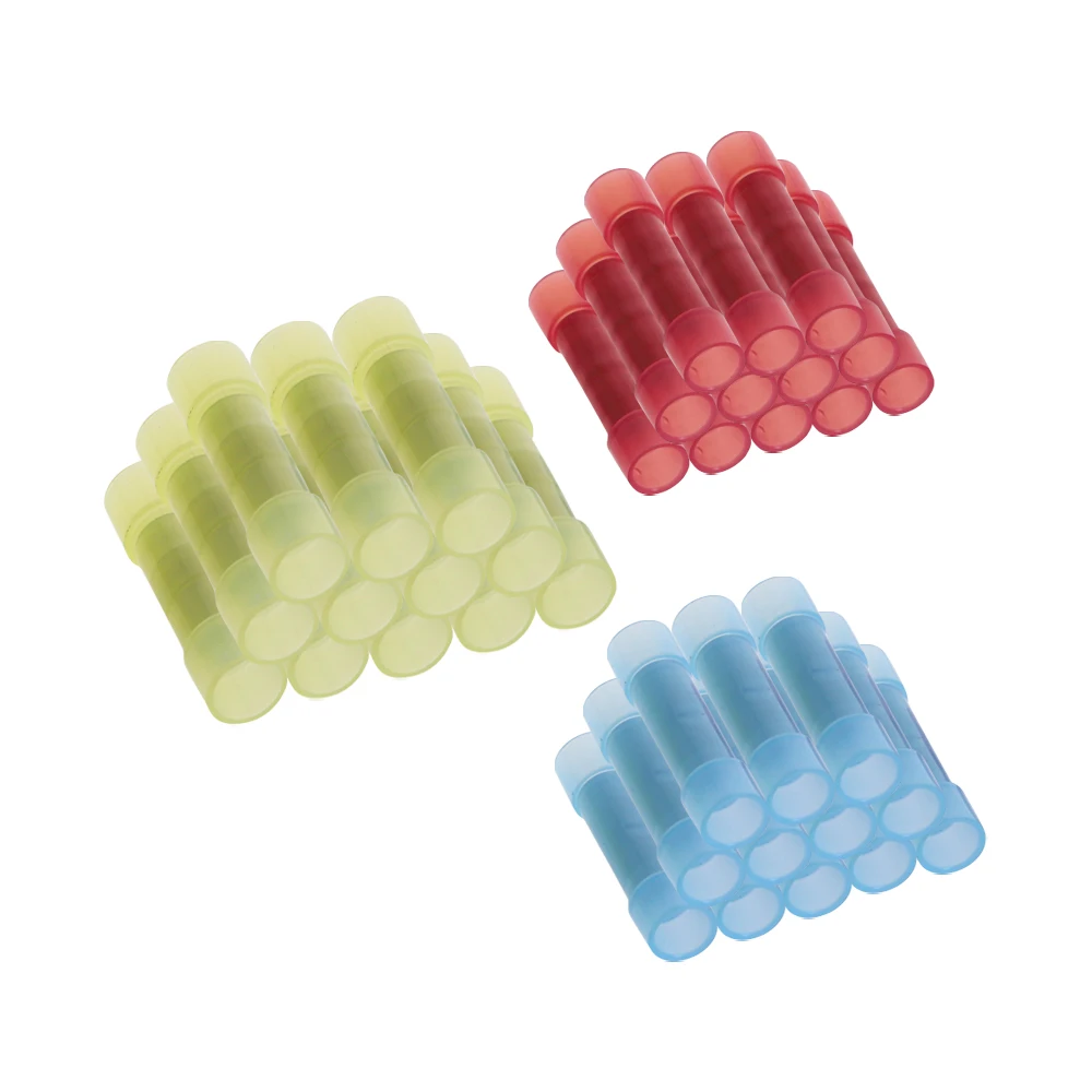 

100PCS Butt Connectors Insulated Waterproof Electrical Wire Splice Cable Crimp Terminals 12-10 16-14 22-16AWG