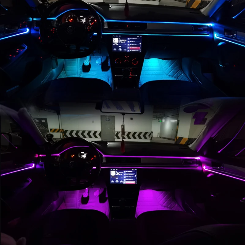 

New DIY Music Lighting Guide RGB Led Fiber Optic Strips Light by Music App Control Cars Atmosphere Lights Interior Ambient Light