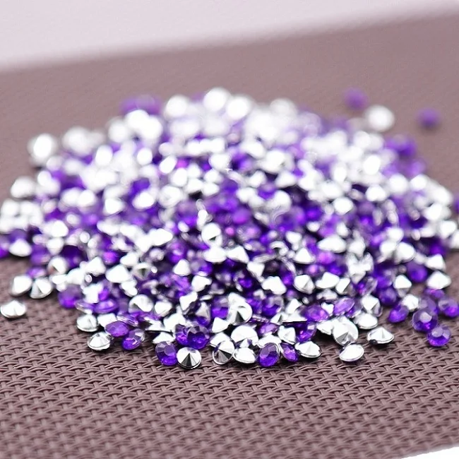 purple silver 1000PS 4,2 мм Акриловые Алмазные конфетти декор для венчания ремесла алмазные конфетти Разбрасыватели конфетти для стола прозрачные Кристальные центральные Вечерние - Цвет: purple silver