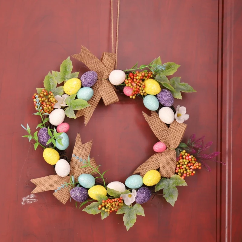

Artificial Wreath Garland Rattan Frame With Easter Cross Garland Halloween Thanksgiving Autumn Holiday