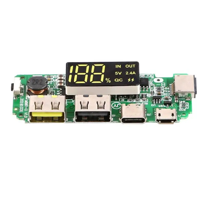 USB 2.4A Мобильный блок питания зарядный Модуль литиевая батарея зарядное устройство
