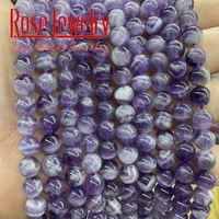 a natural dream lace color purple amethysts crystals beads round loose spacer beads 15 strand 4 6 8 10 12mm for jewelry making