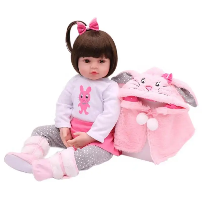 Reborn Dolls de Silicone девушка тело 47 см Очаровательная кукла игрушки для девочек boneca Baby Bebe Кукла День рождения/Рождественский подарок