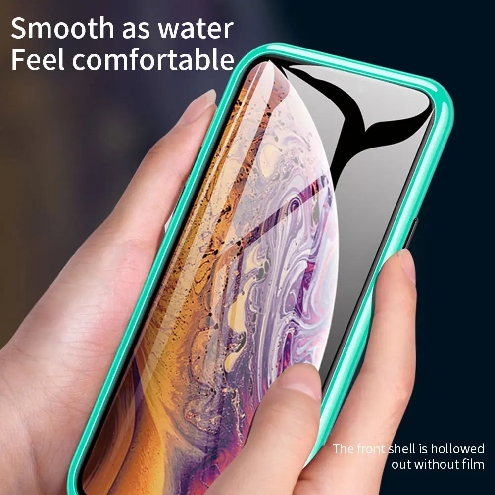 Магнитный чехол для iPhone 11 Pro Max XR XS X 8 7 Plus Роскошный PC + закаленное стекло магнит