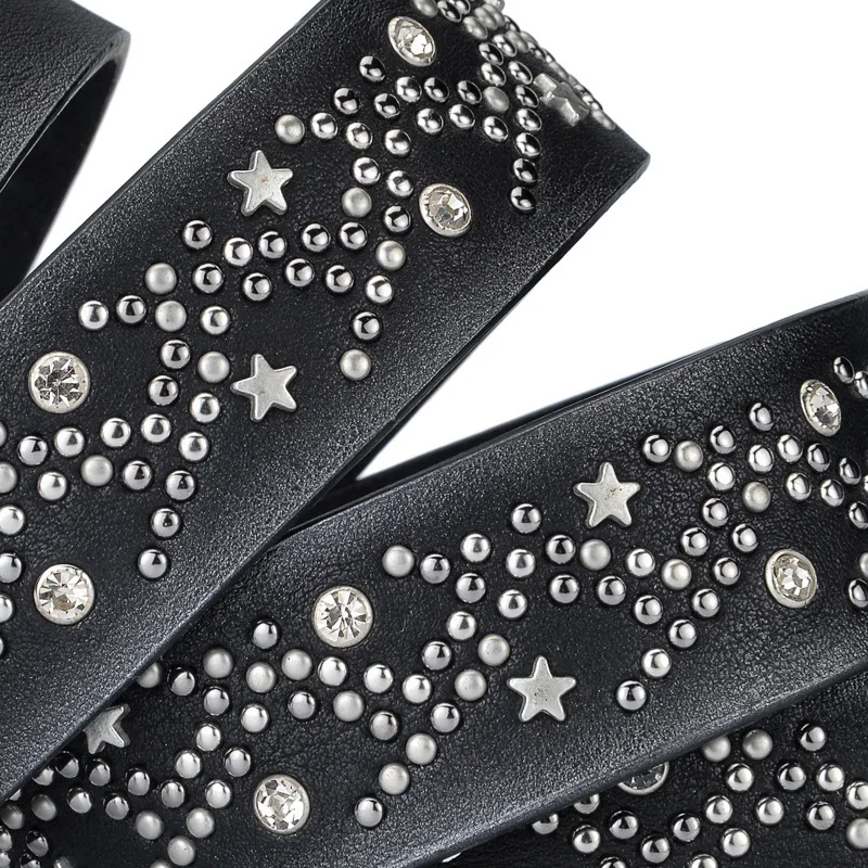 Женский ремень в стиле панк с металлическими пластинами широкий хип-хоп