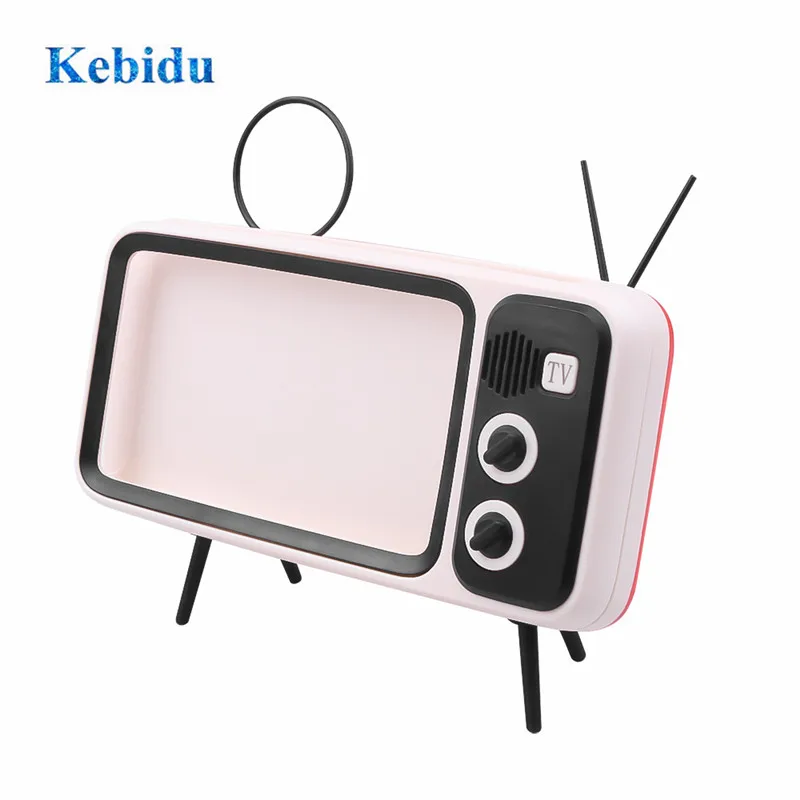 KEBIDU Портативный ретро Bluetooth динамик BT музыкальный плеер ТВ дизайн держатель