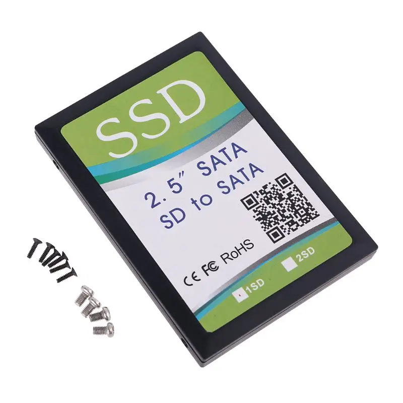 

X7AA SD/SDHC/SDXC/MMC Flash Memory Card to SATA Adapter with Enclosure for 2.5" SATA SSD Accessories