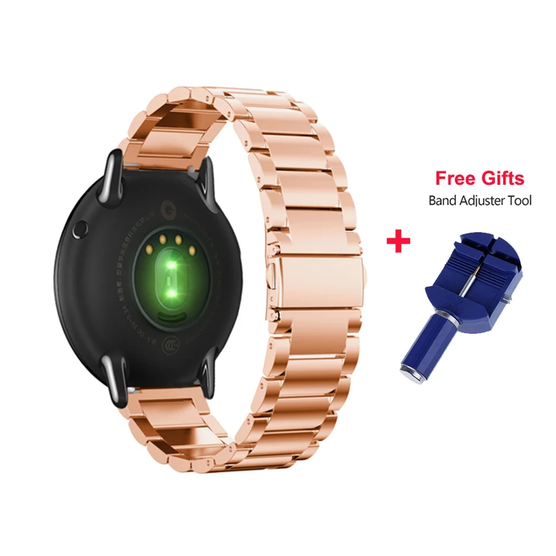 Metal Rose Gold 22 мм металлический ремешок из нержавеющей стали для Xiaomi Huami Amazfit ремешок для часов сменный металлический браслет для Amazfit Pace Stratos 2 ремешок - Цвет: Metal Rose Gold