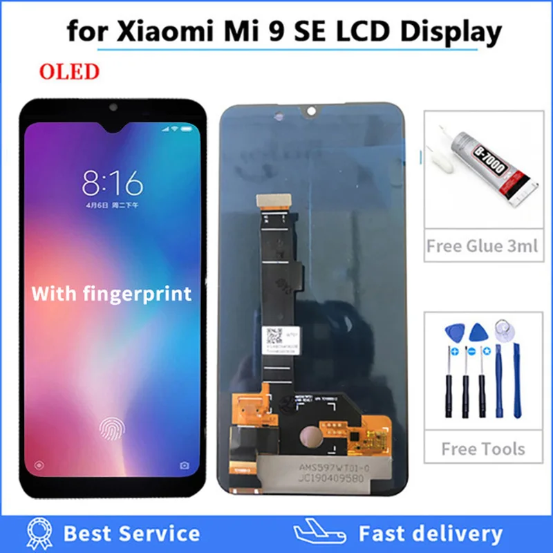 100% протестированный 5 97 &quotAMOLED Оригинальный ЖК-дисплей для xiaomi Mi 9 SE Mi9 se сенсорный
