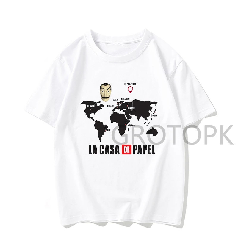 Новая футболка для детей Для мужчин Забавный дизайн La Casa De Papel футболка деньги Heist футболки ТВ футболки "сериалы" Для мужчин короткий рукав дом Бумага футболка - Цвет: 8480