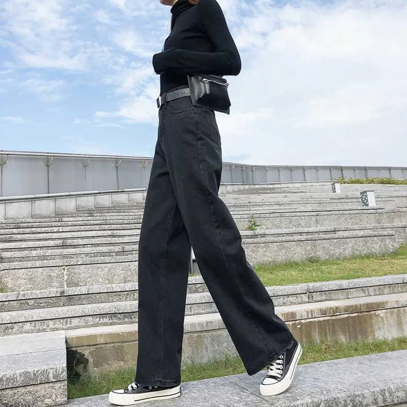 

Woman Jeans High Waist Clothes Wide Leg Denim Clothing Blue Streetwear Vintage Quality 2020 Fall Fashion Harajuku Straight Pants