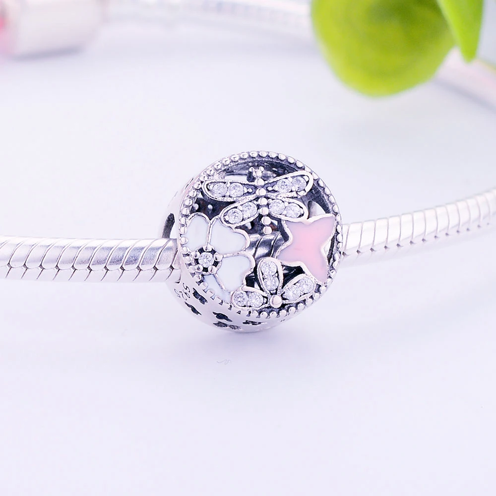 2019 Весенняя коллекция Серебряный ажурный Весна Стрекоза Подвески 925 пробы