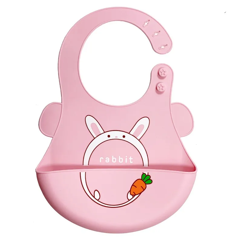 Babero de beb&eacute; impermeable, alimentaci&oacute;n de silicona, toalla de Saliva para beb&eacute; reci&eacute;n nacido, babero de beb&eacute; de dibujos animados ajustable-2