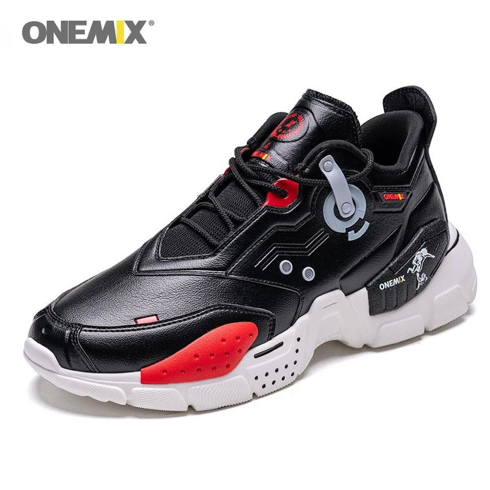 Женские кожаные кроссовки на шнуровке ONEMIX 2020 увеличивающие Рост 4 см|Беговая