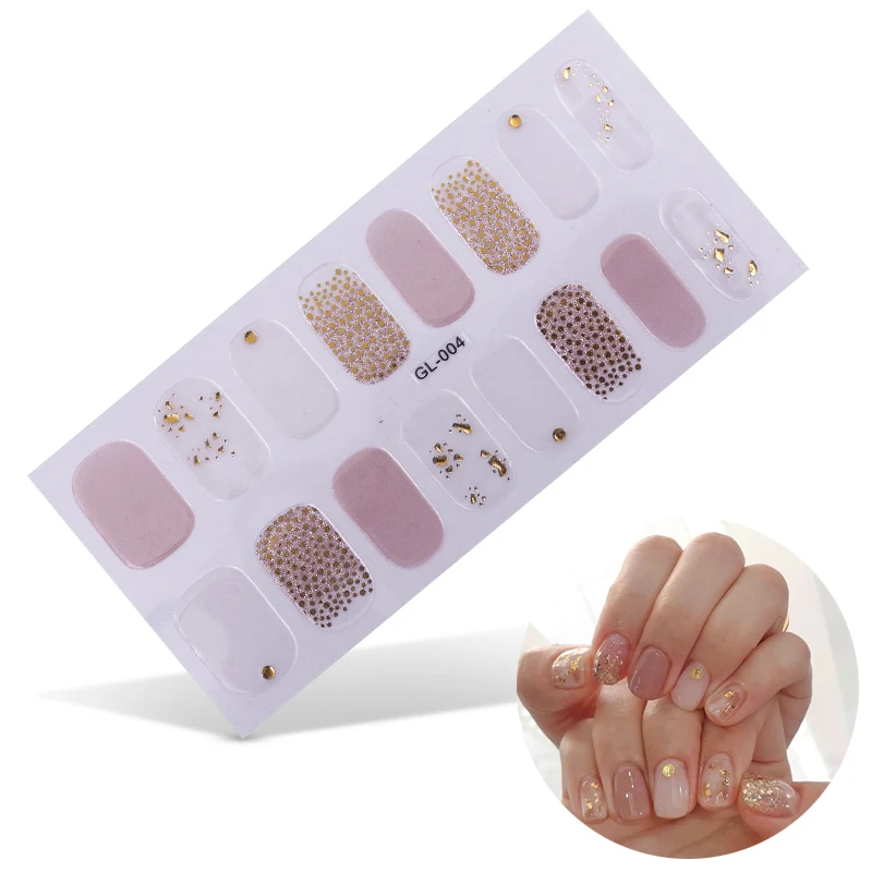 16 насадок/лист градиентные блестящие наклейки для ногтей|Стикеры и наклейки| |