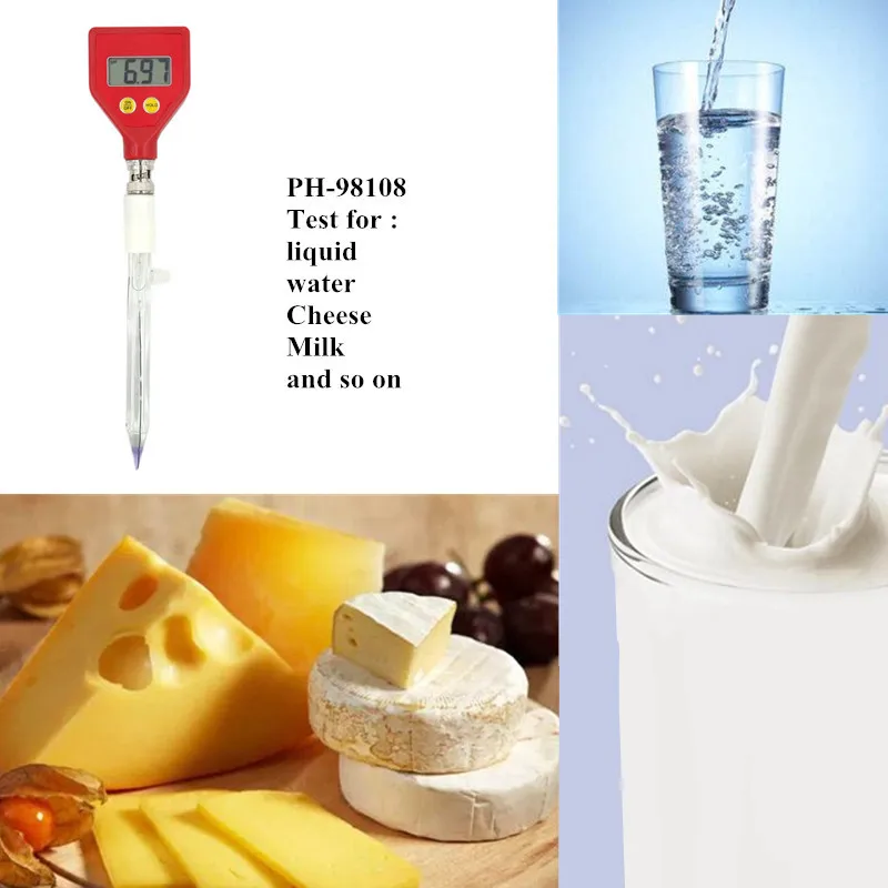 Цифровой pH тестер острый стеклянный электрод для воды молока сыра почвы еды