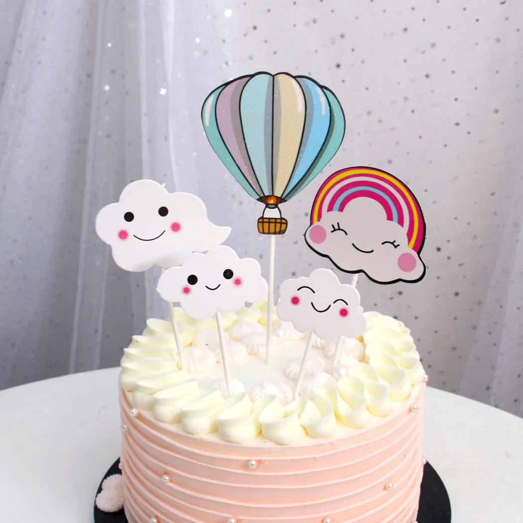 5 шт./компл. флажки для торта кекс воздушный шар радуги облака ношения с обувью