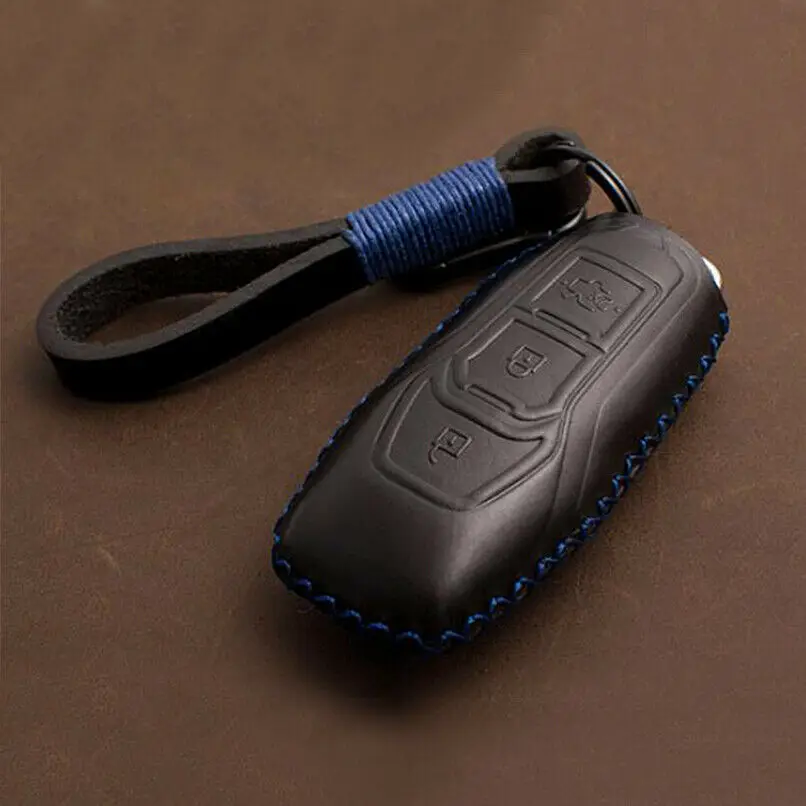 Автомобильный смарт-брелок из натуральной кожи чехол для брелка с ключом Ford Fusion