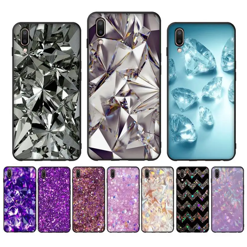 

Crystal Diamond Aesthetic Art pastel Phone Case Case For Oppo Reno Realme C3 6Pro Cover For vivo Y91C Y17 Y19 Funda Capa