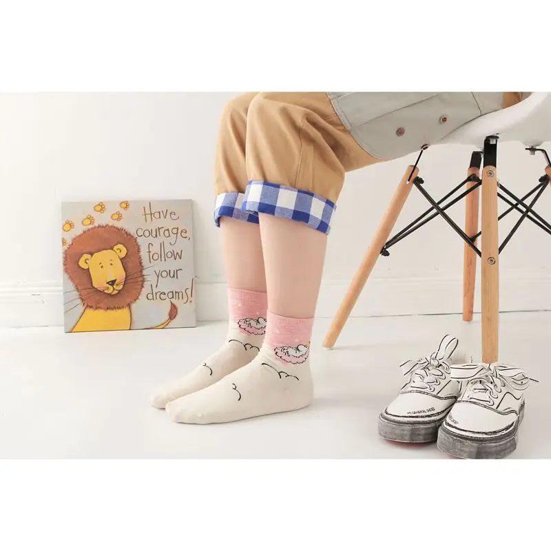 Новые корейские женские хлопковые тапочки с иллюстрацией бегемота носки