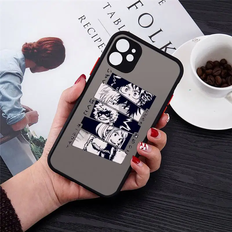 

My Hero Academia Midoriya Phone Case For iPhone 12 11 Mini Pro XR XS Max 7 8 Plus X Matte transparent Back Cover