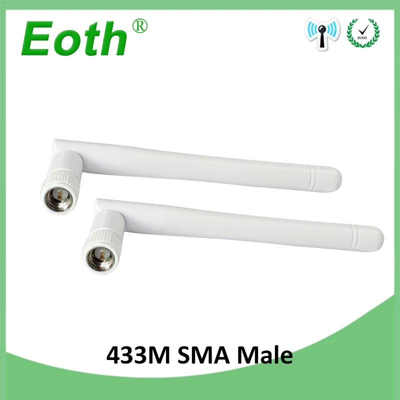 EOTH 20pcs 433mhz antenna 3dbi sma male lora antene pbx iot module lorawan signal receiver antena high gain