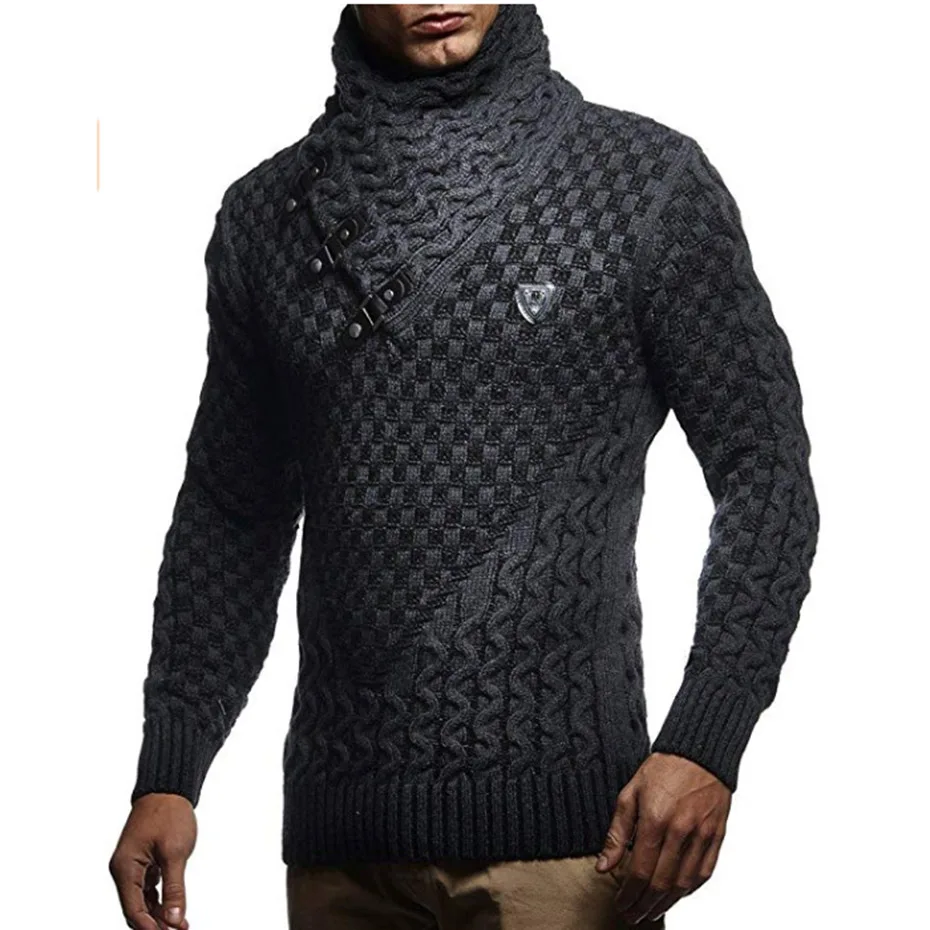 ZOGAA Mens Sweaters 2019 Warm Hedging Turtleneck Pullover Sweater Man Casual Knitwear Slim Winter Male Brand Clothing | Мужская одежда