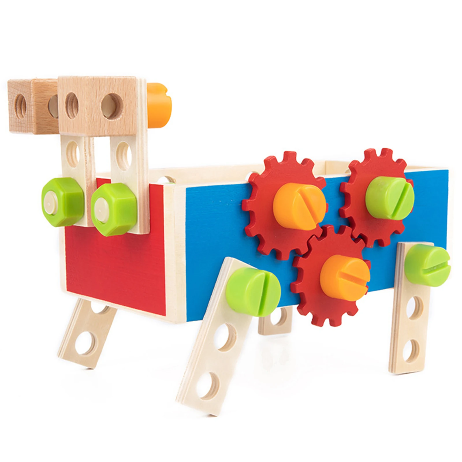 

Colorful Wooden DIY Nuts Building Blocks Variety Disassembly Assembly Detachable Basic Skills Learning