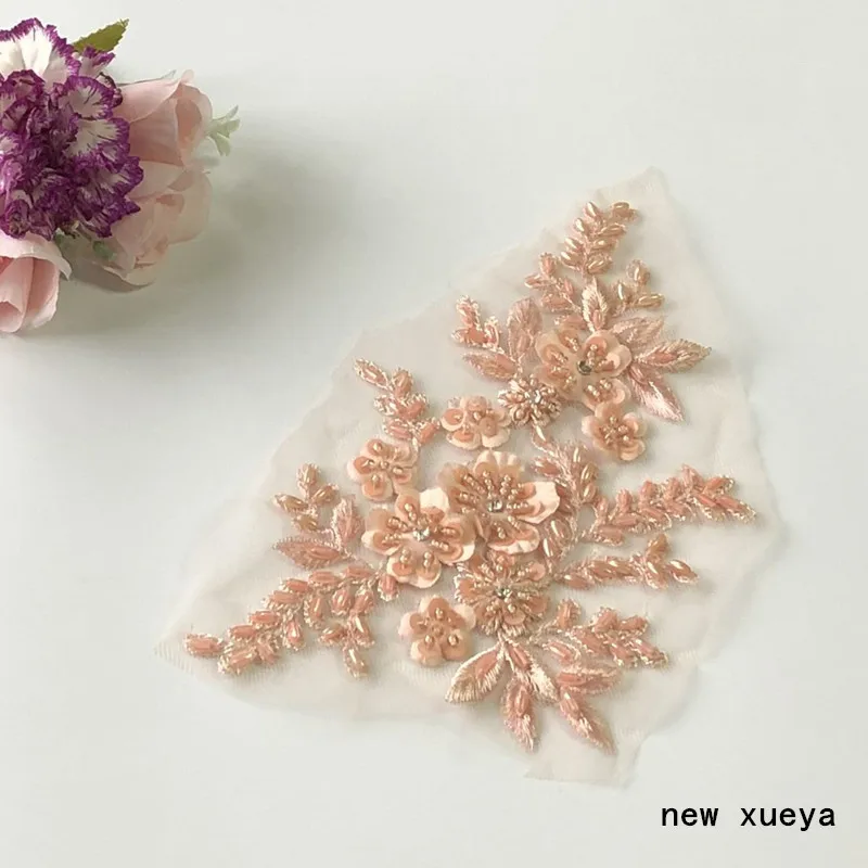 Новинка 1 шт. 3D Цветочная вышивка из бисера сетчатая ткань Африканская Кружевная