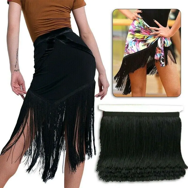 

10 Yards 20CM Width Chainette Polyester Tassel Fringe Lace Trim Curtain Lamp DIY Dress Sewing Craft Handmade Materials