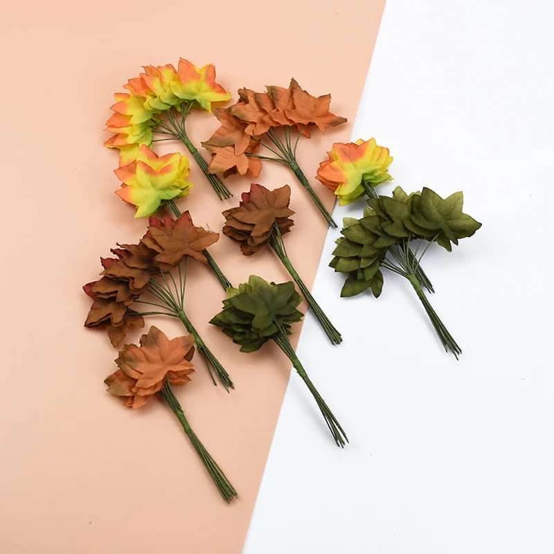 12 шт. недорогие рождественские украшения в виде листьев для дома гирлянда