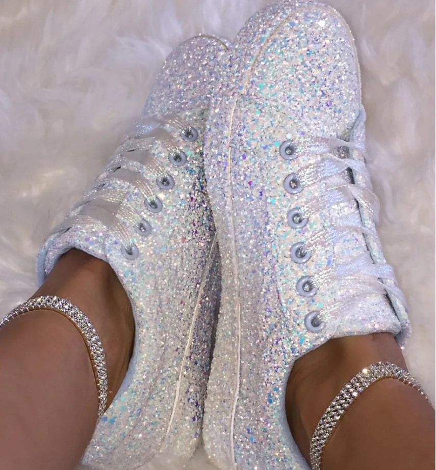 

Outdoor Sneakers for Women Autumn Big Size Fashion Women's Shoes Flat Round Sequin Casual Sports Shoes Sapatos De Mujer