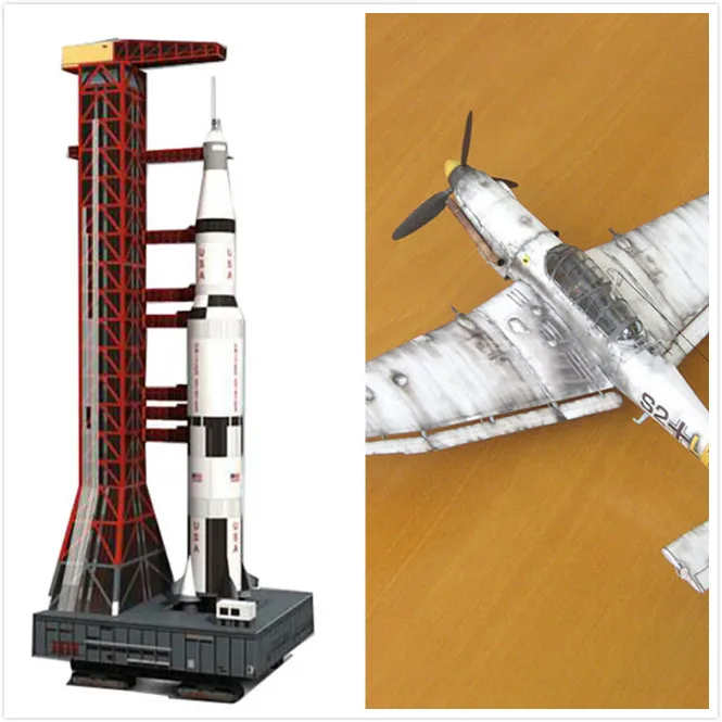 Kit de modelo de papel para bricolaje, modelo de cohete de papel alem&aacute;n Junkers, Avi&oacute;n de Ju-87, rompecabezas Manual de espacio, papel de Origami 3D, D-3-0