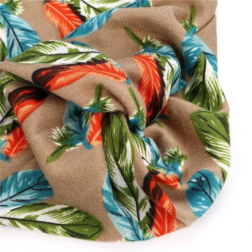 

New Beanies Knitted Hats for Women Fashion Feather Pattern Besign Men Skullies Cap Soft Ladies Warm Winter Hat Scarf Wholesale