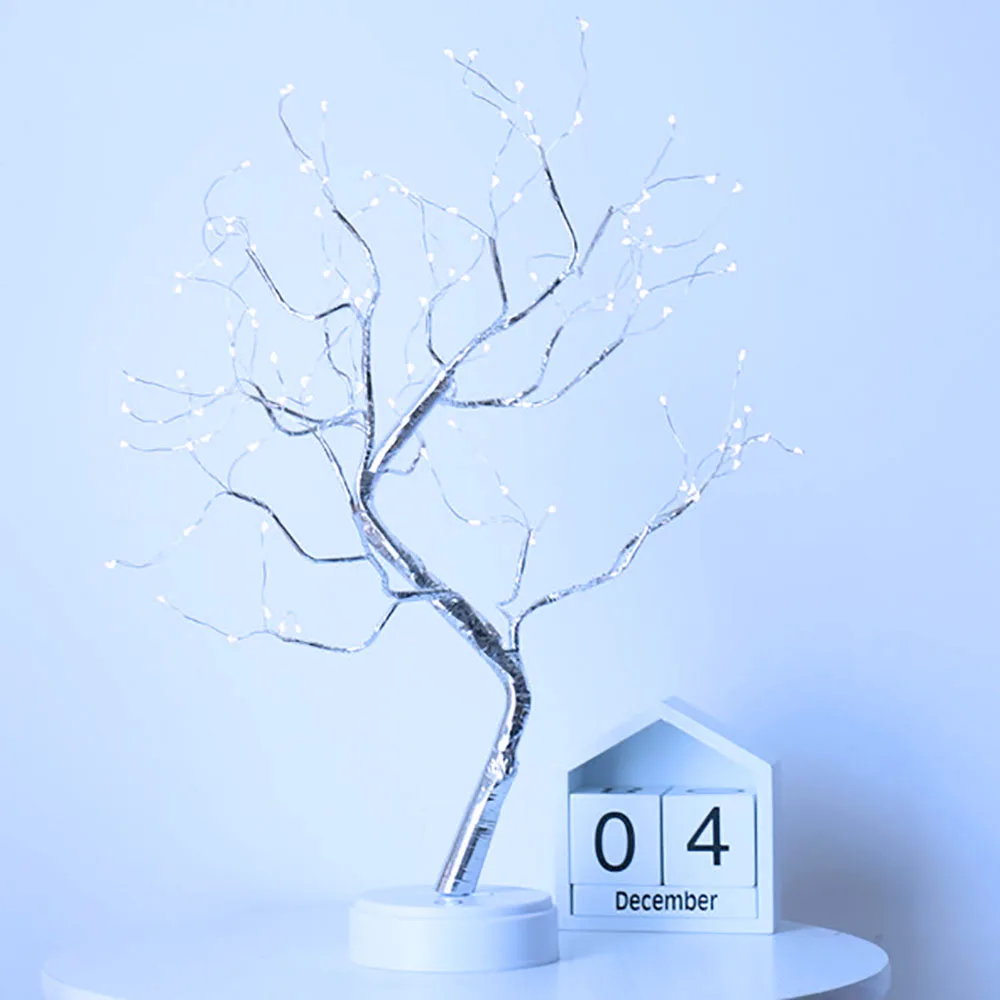 Рождественская Светодиодная настольная 3D лампа с USB ночсветильник медной