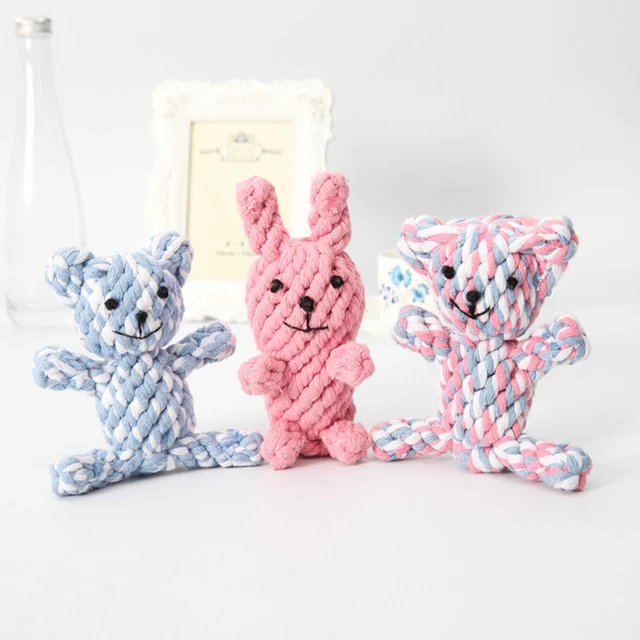 1pc Pet Dog Toys Cartoon Animal Dog Chew Toys Durable Braided Bite Resistant Puppy Molar Cleaning Teeth Cotton Rope Toy 3