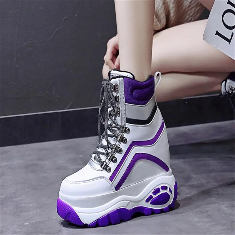 

Designer Sneakers Woman High Top Platform Shoes Height Increasing 11cm Ladies Footwear Zapatillas Mujer Winter Warm Shoes Woman