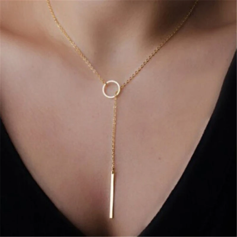 

Jewelry Gifts Women Metal Ring Short Style Necklace Clavicle Chain