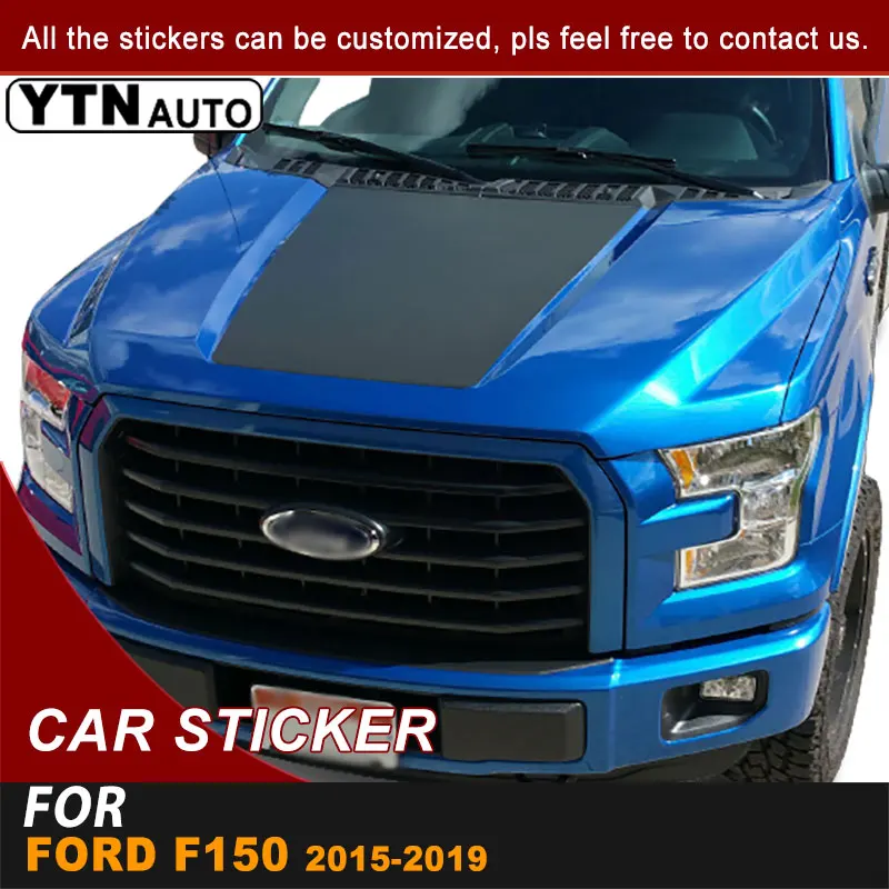 Bonnet Hood Scoop Car Sticker For Ford F150 2015 2016 2017 2018 2019 Full Stripe Styling Graphic Vinyl Car Decals Accessories