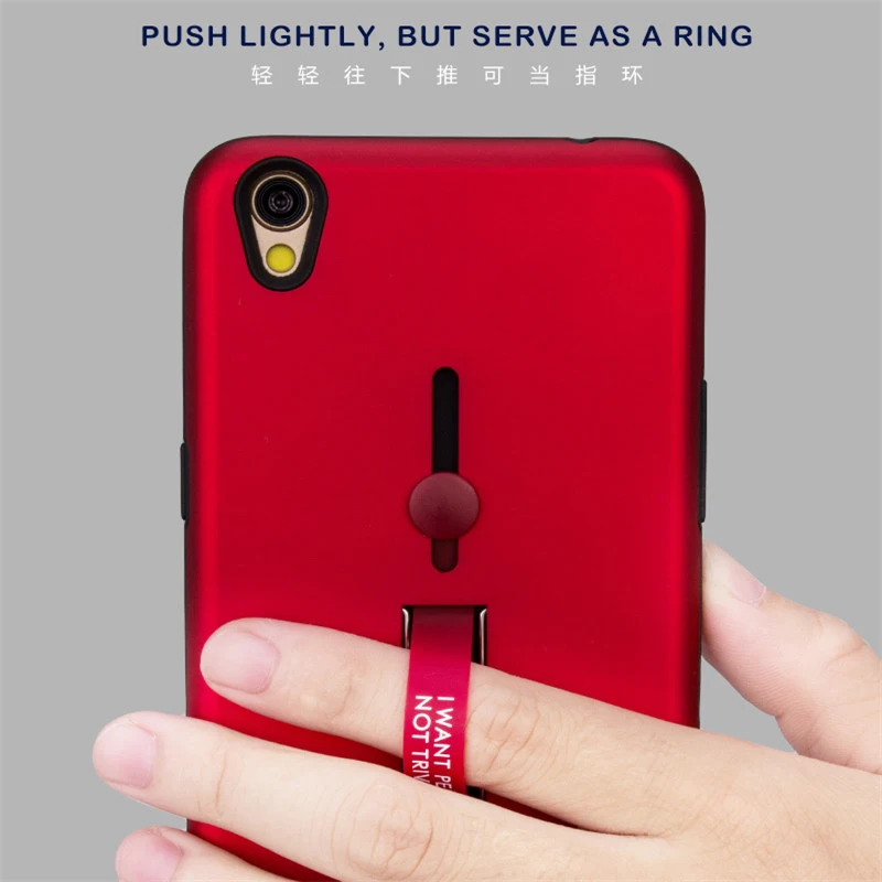 UPaitou Shockproof Case for OPPO F9 Pro F7 F5 Youth Lite F3 F1 Plus F1S Metal Ring Stand Rubber Back Cover |