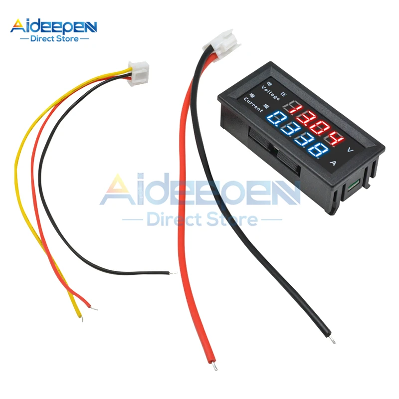 M4430 DC 0-100 в 0-200 10A 0 28 дюйма светодиодный цифровой вольтметр Амперметр 4 Бит 5