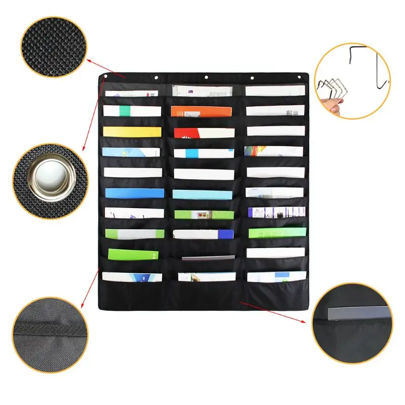 

C5AB 30 Pocket Storage Pocket Chart Hanging Wall File Organize Your Assignments Files Scrapbook Papers