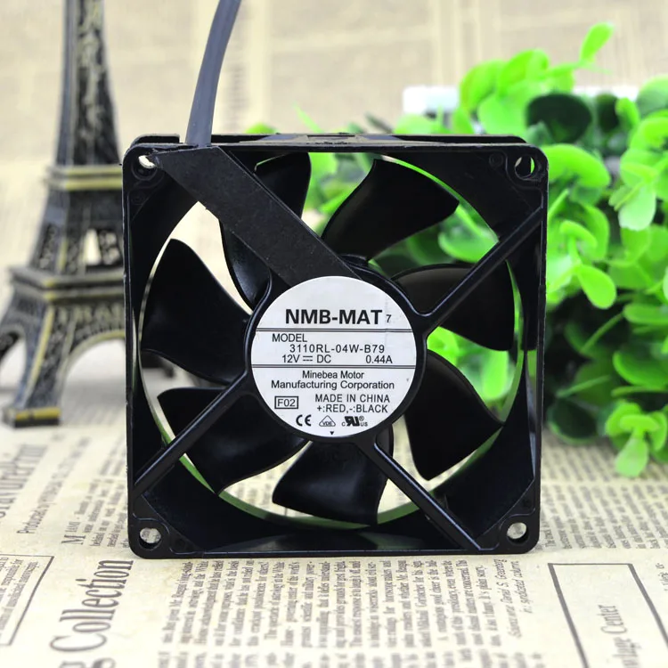 

NMB-MAT 3110RL-04W-B79 DC 12V 0.44A 3-Wires 8cm 80x80x25mm Cooling Fan