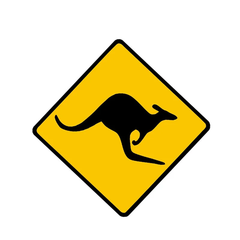 

LLY-1669 Personality Kangaroo Caution Car Sticker PVC Animal Logo Cars Accessories Body Windshield Decoration Waterproof Decal