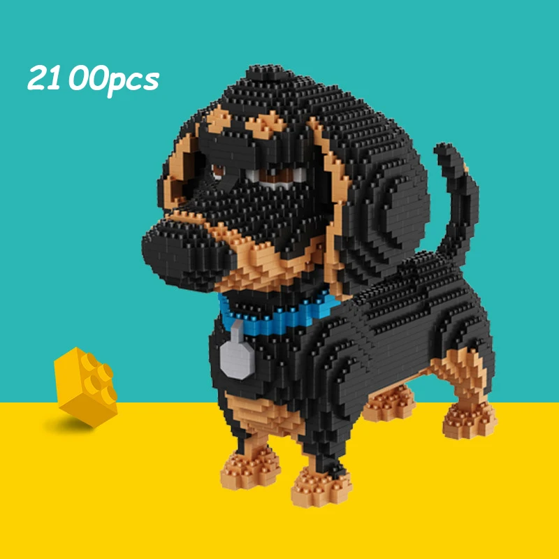 

2021 New Diy Building Blocks Animal Accessories Figures cute Dog Compatible with Duploed Toys for Children Kids Gifts