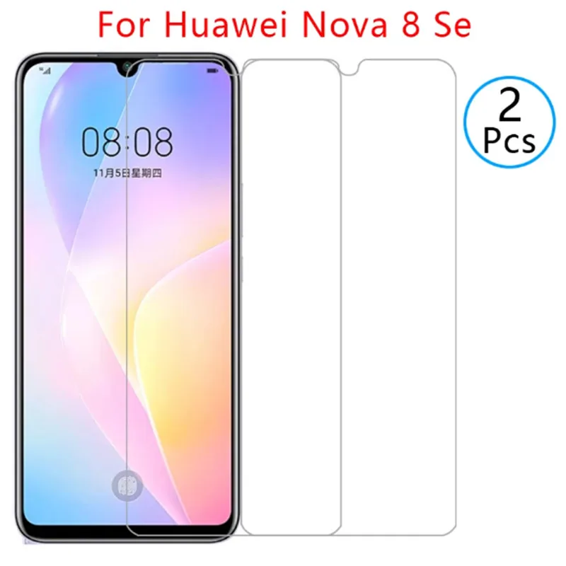 

2Pcs 9H Tempered Glass For Huawei Nova 8 se nova8se Safety Phone Screen Protector Protection on Huawei huawey nova 8se Glass