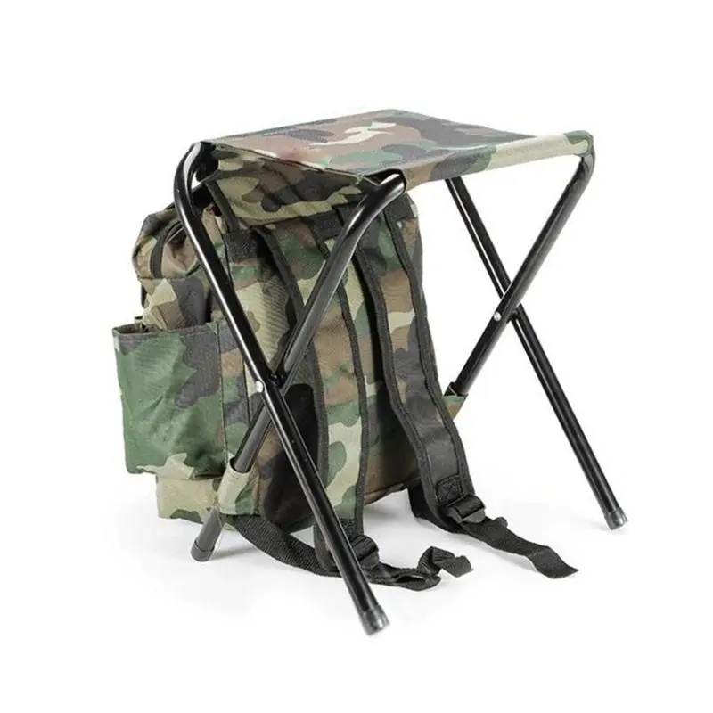 

Folding Camping Fishing Chair Stool Backpack Picnic Bag Hiking Camouflage Seat Table Bag 87HF